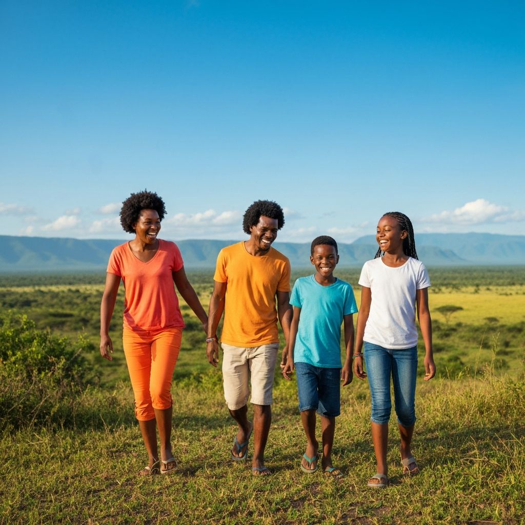 African family traveling